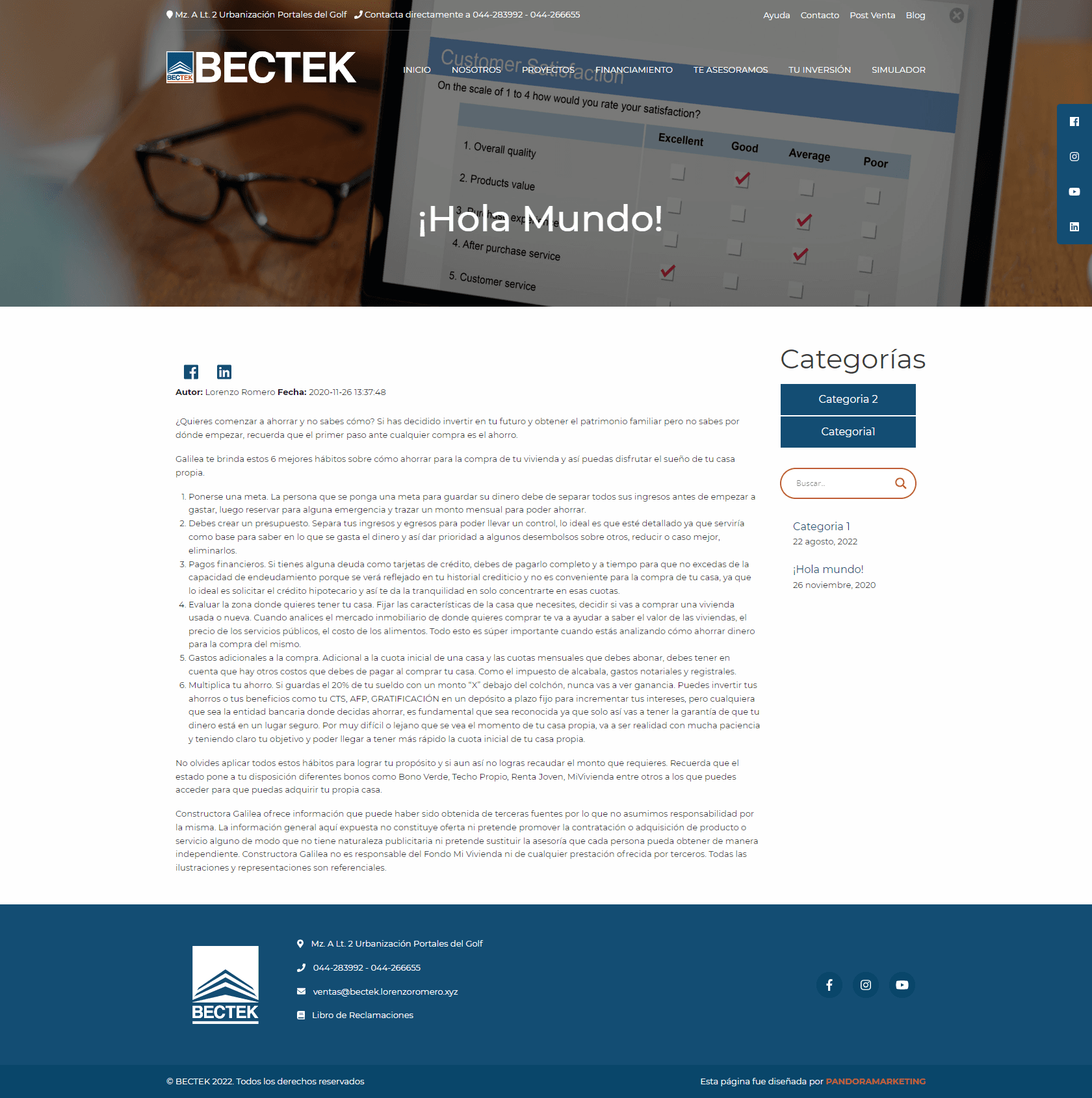 Bectek — Implementación de Módulo Blog Corporativo