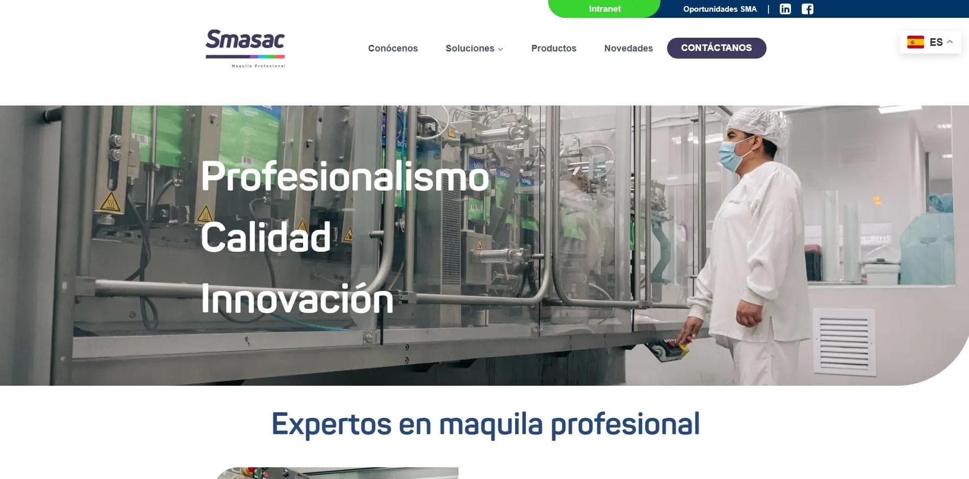 Smasac — Sitio corporativo para empresa de maquila industrial